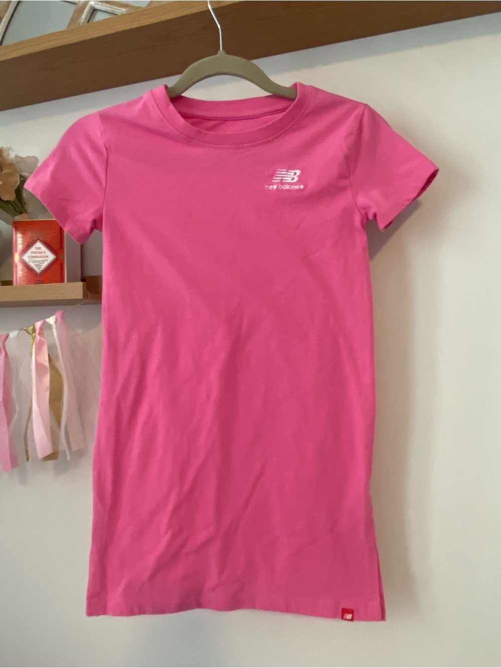 New Balance Pink Short-Sleeve Mini T-Shirt Dress